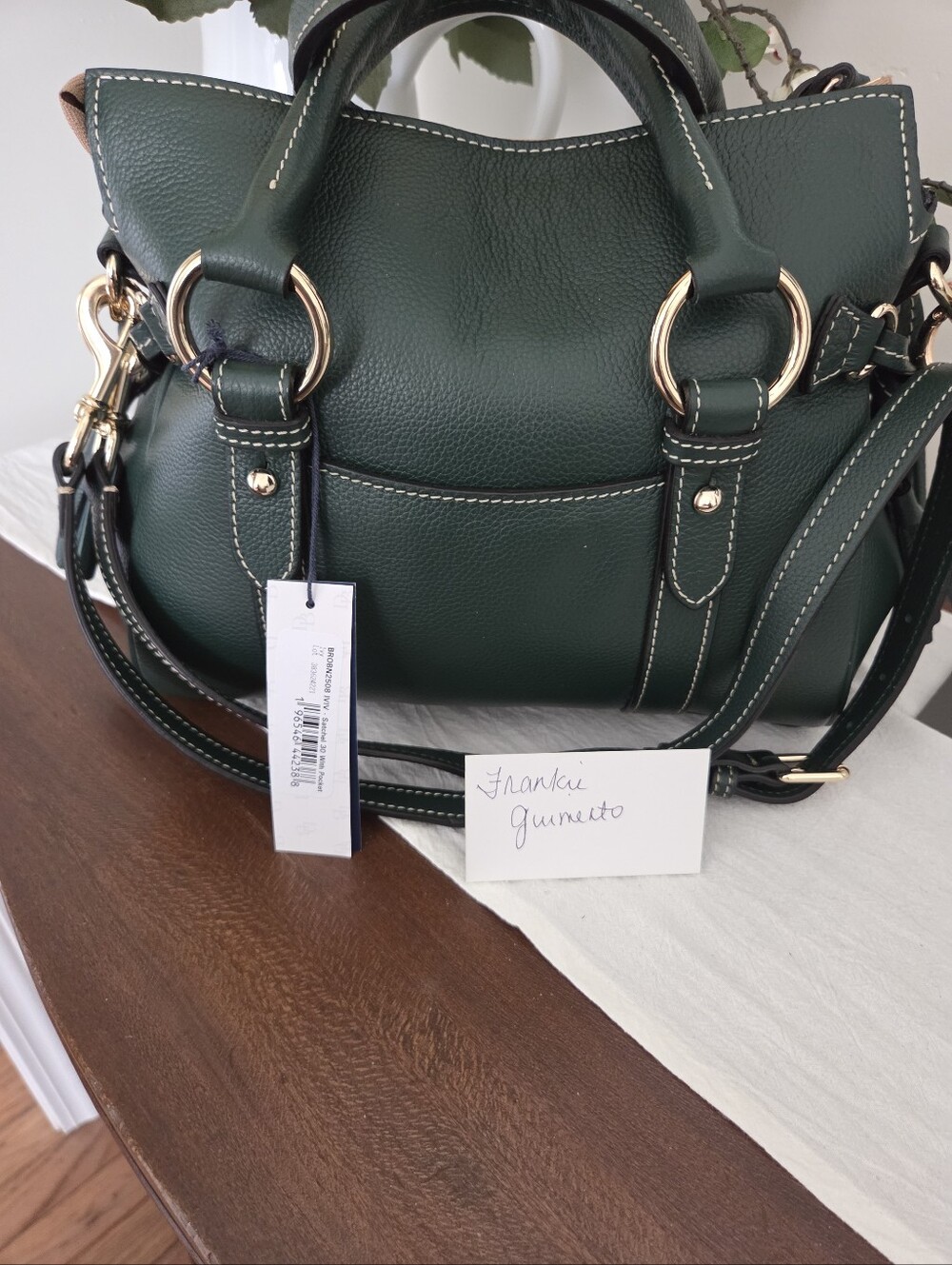 Donney & Bourke Sorrento Satchel 30 with Pockets Color: Ivy NWT - Picture 2 of 6